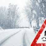 Snow and slippery road sign