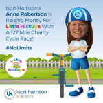 Ison Harrison 127 mile charity cycle race for Little Hiccups