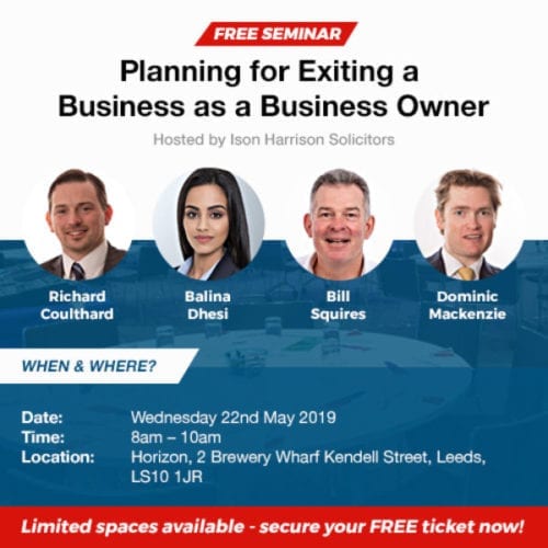 Leeds Business Seminar: “Planning for Exiting a Business as a Business Owner”