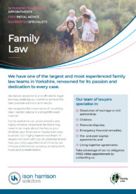 Family Law Information Sheet