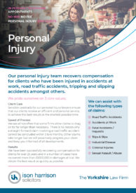 Personal Injury Information Sheet