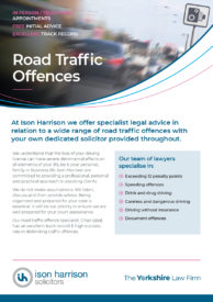 Road Traffic Offences Information Sheet