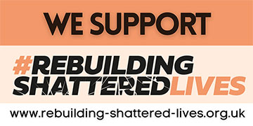 Small banner - We Support Rebuilding Shattered Lives